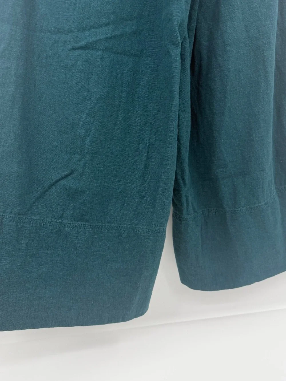 Banana Republic Pants Women Medium Green Wide Leg Cropped Linen Blend Pull On